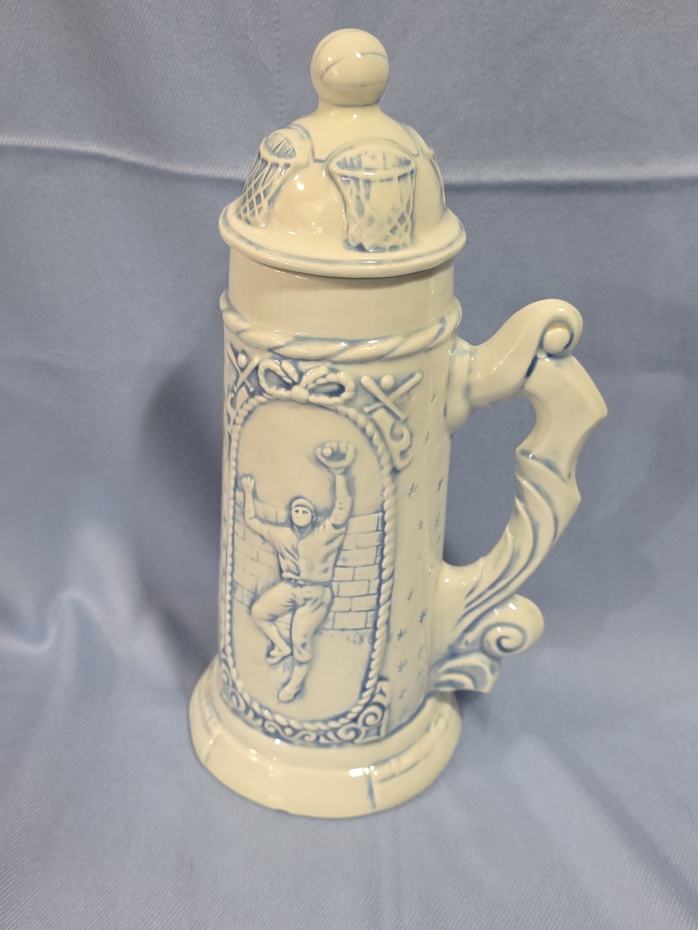 Vintage 1984 Hand-Painted Ceramic Baseball Sports Stein